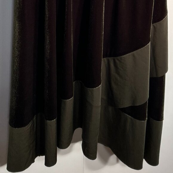 Ceremony NWT Olive Green Velvet Maxi Wedding Formal Minimalist Fairy 40's Glam - Picture 7 of 12